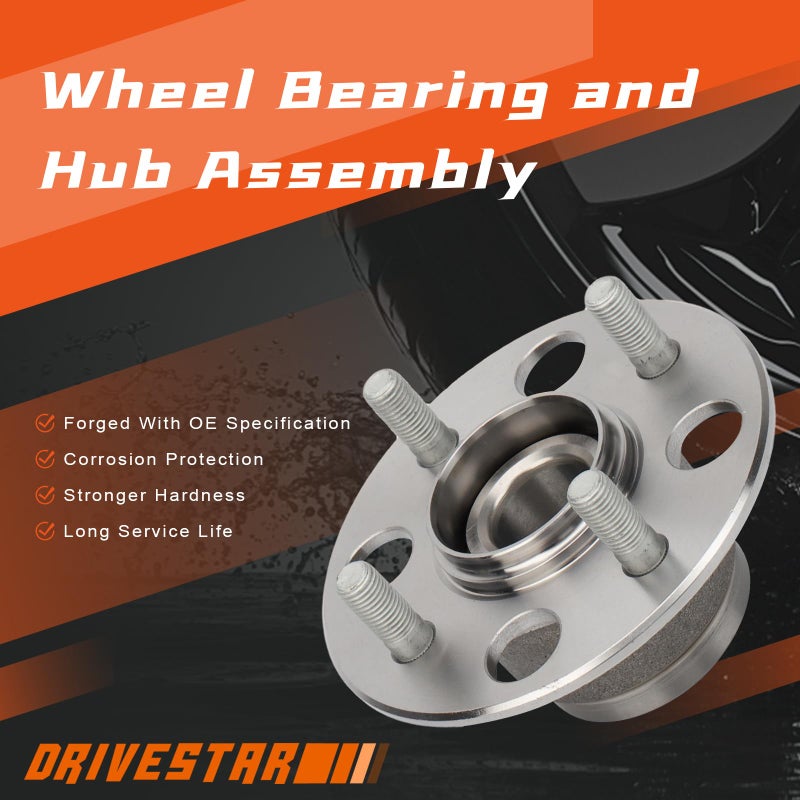 DRIVESTAR درايفستار 512174 محور العجلة الخلفية والمحمل الأيسر/الأيمن يناسب هوندا سيفيك 2001 02 03 04 05 DX GX HX LX (4 مسامير بدون ABS) (زوج) - Image 5